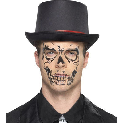 Skull Face Tattoo Transfer Adult Black_1