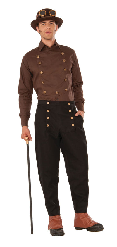 Steampunk Shirt Brown Adult Costume Male Upto Chest 42"_1