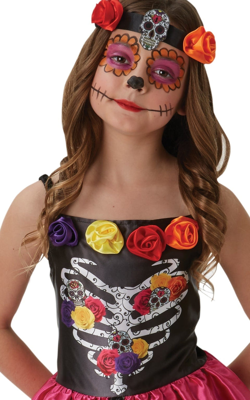 Sugarskull Day Of The Dead Costume for Girls_3