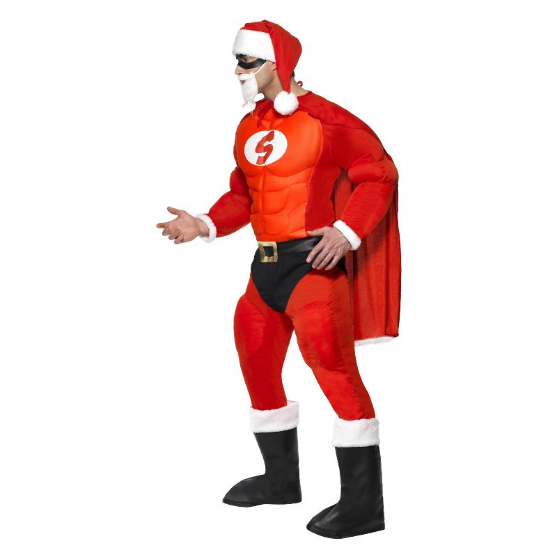 Super Fit Santa Costume & Beard Red Adult_3