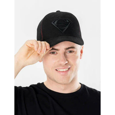 Superman Black Trucker Cap DC Adult_1