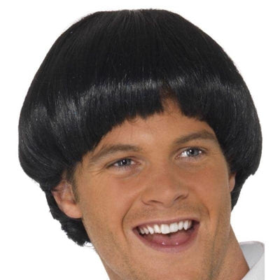 Swinging 60s Bowl Wig Adult Black Beatles Costume Accessory_1