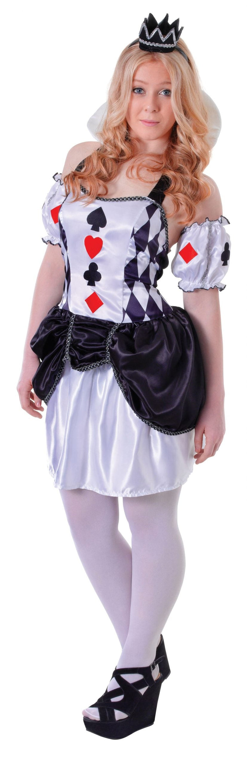 Harlequin Card Teen Costume Female Uk Size 6 10 28" 30" Chest_1 TC106