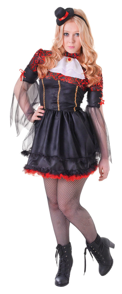 Vamp Girl Teen Costume Female Uk Size 6 10 28" 30" Chest_1 TC113