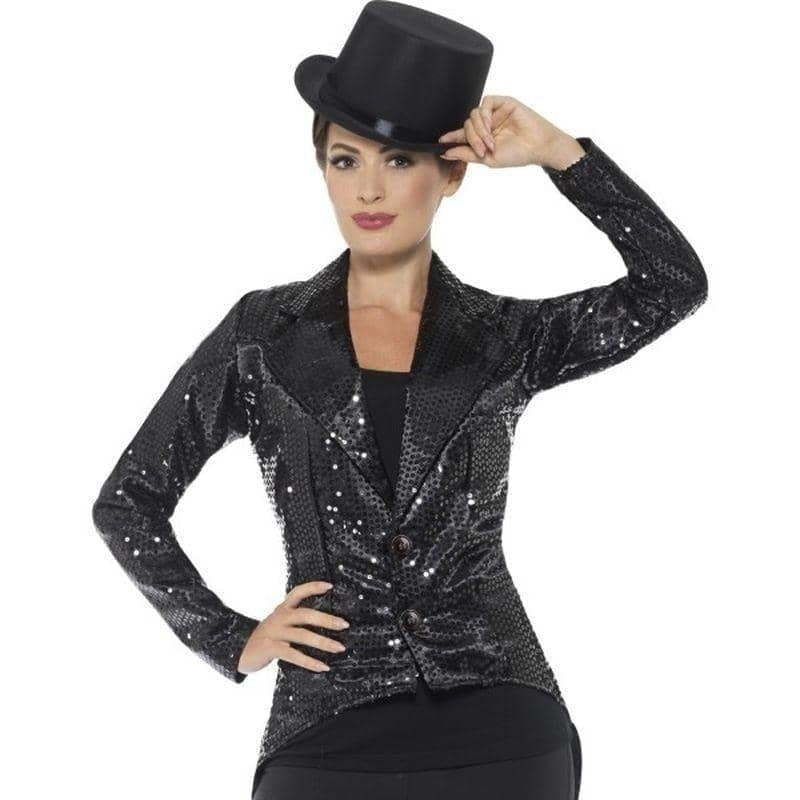 Tailcoat Jacket Adult Black Sequin_1