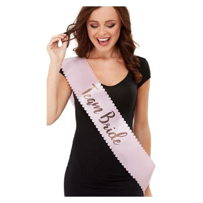 Team Bride Sash Pink & Gold_1