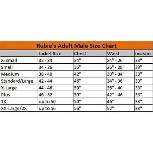 Size Chart The Nun Deluxe Costume Conjuring