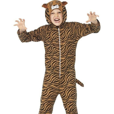 Tiger Costume Kids Orange Black Striped Jumpsuit_1