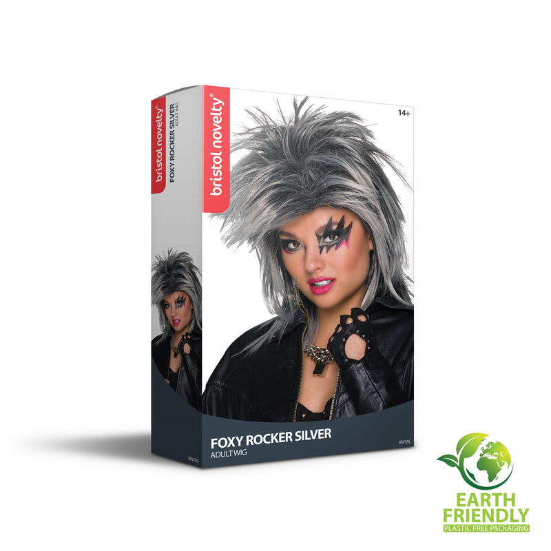 Size Chart Tina Turner Two Tone Wig Grey Black Punk Hair