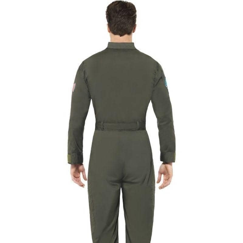 Top Gun Deluxe Male Costume Adult Green Jumpsuit Sunglasses Dog Tags_2
