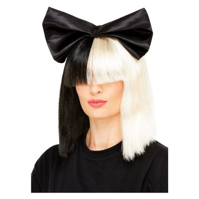 Two Tone Popstar Wig Black & White_1