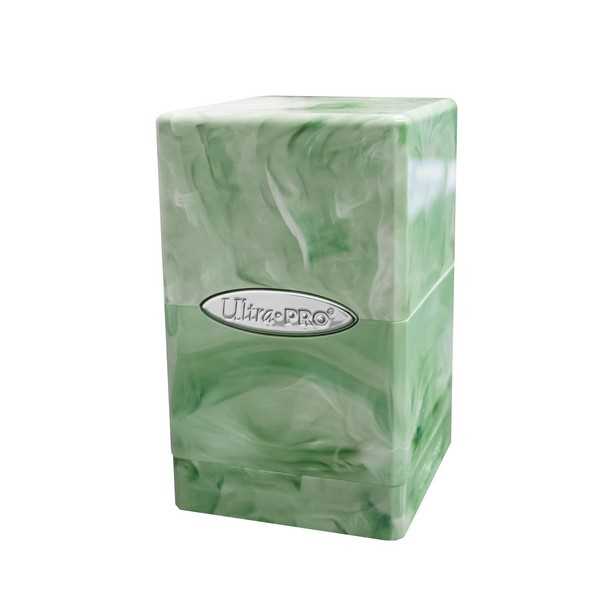 Marble Satin Tower Deck Box - Lime Green / White