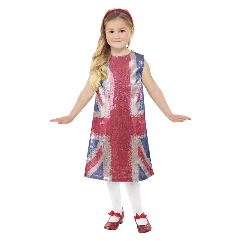 Union Jack All That Glitters Dress Child Blue_1