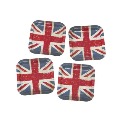 Union Jack Vintage Print Paper Plates Adult White_1