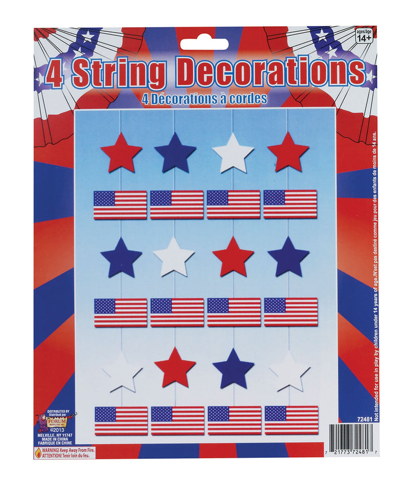 Party Success String Usa 4 String Decoration Red White Blue Party Goods Unisex – Mad ...