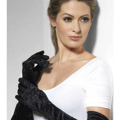 Velveteen Gloves Adult Black_1