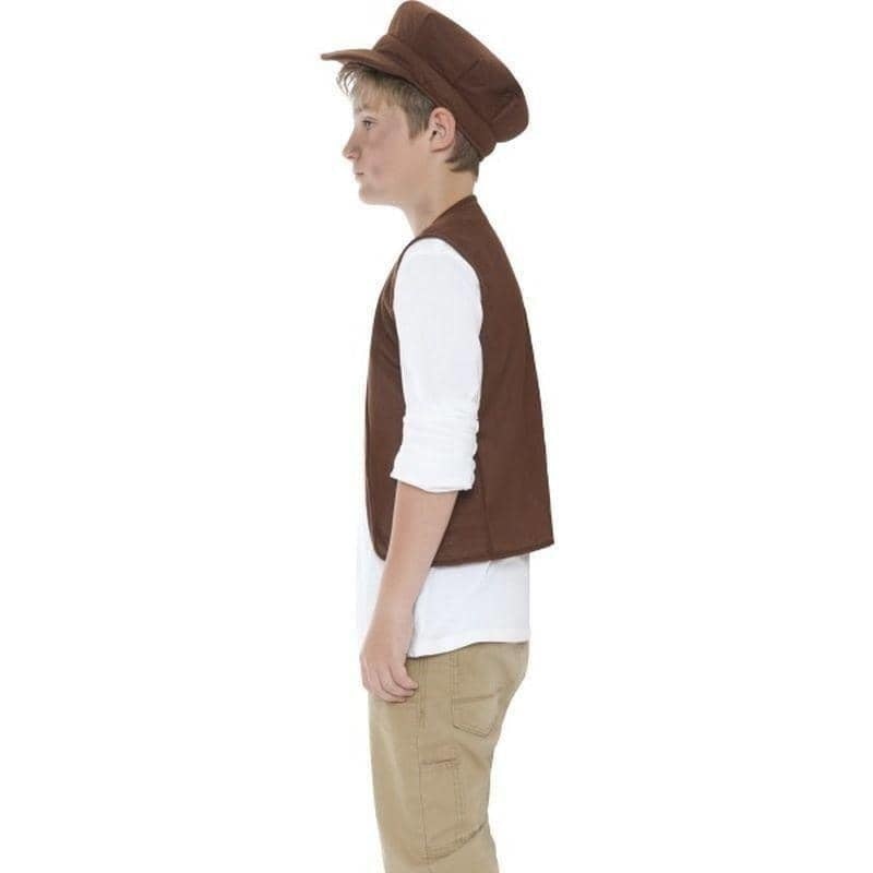 Victorian Urchin Set Kids Brown Wasitcoat Cap_4