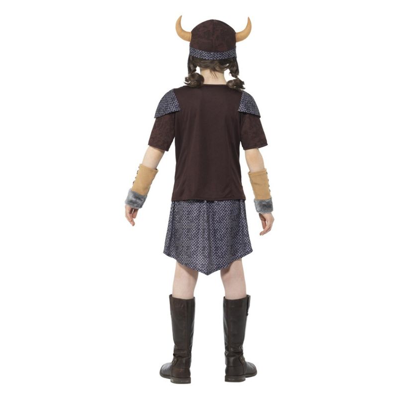 Viking Girl Costume Brown Child Warrior_3