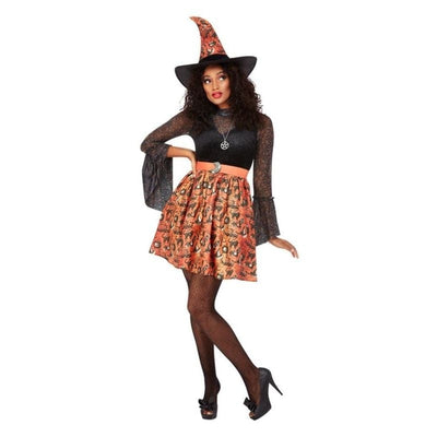 Vintage Witch Costume Womens Orange Dress_1