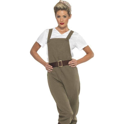 WW2 Land Girl Costume Adult Khaki_1