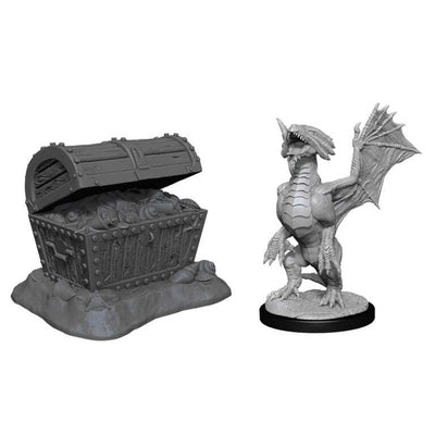 D&D Nolzur's Marvelous Miniatures: Bronze Dragon Wyrmling & Pile of Sea Found Treasure