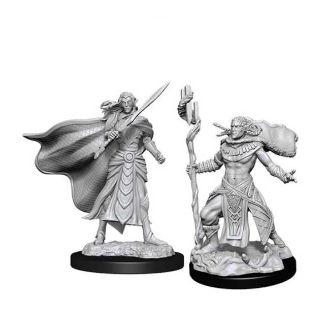 Magic the Gathering Unpainted Miniatures: Elf Fighter & Elf Cleric