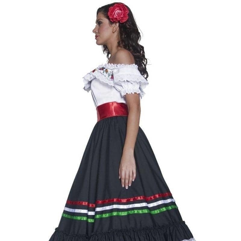 Western Sexy Senorita Authentic Costume Adult Dress White_3