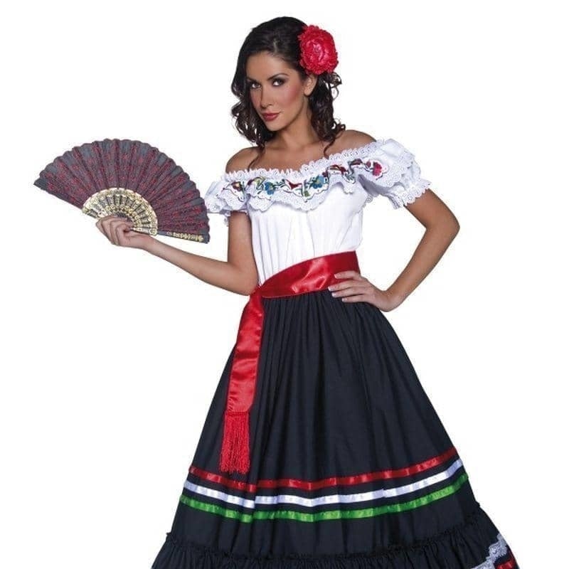 Western Sexy Senorita Authentic Costume Adult Dress White_1