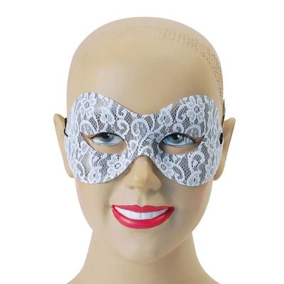 White Lace Domino Eye Masks Unisex_1