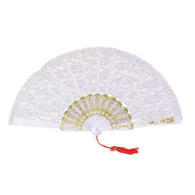 White Lace Fan Flamenco Dance Costume Accessory_1