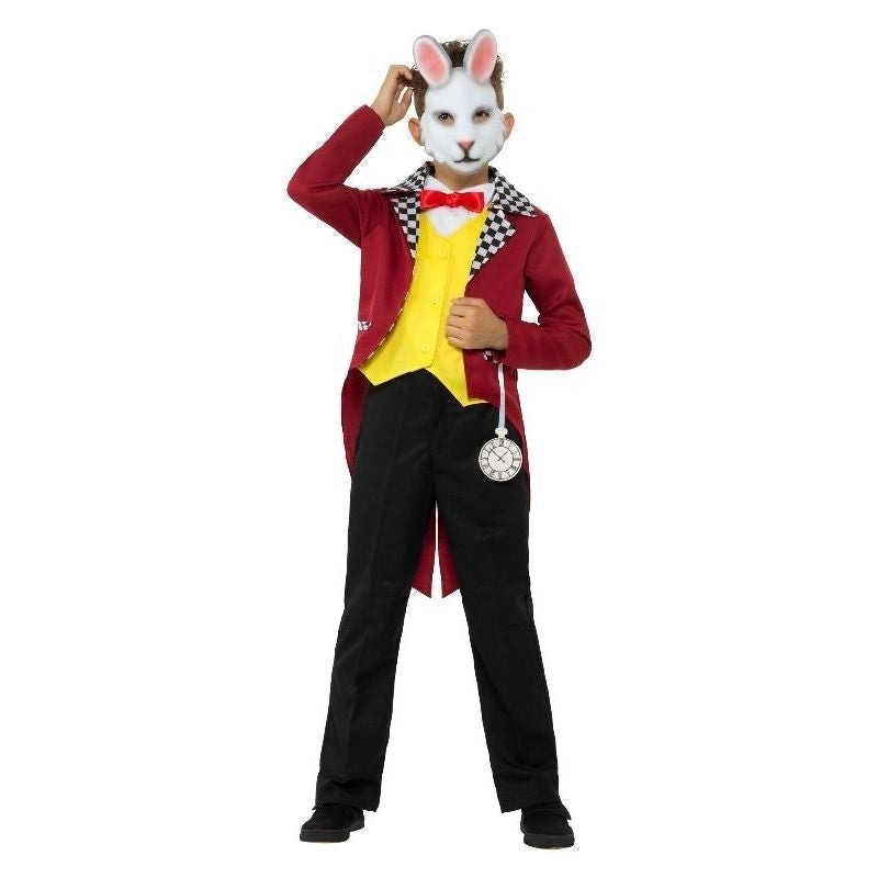 White Rabbit Costume Kids Red Jacket Mask_2