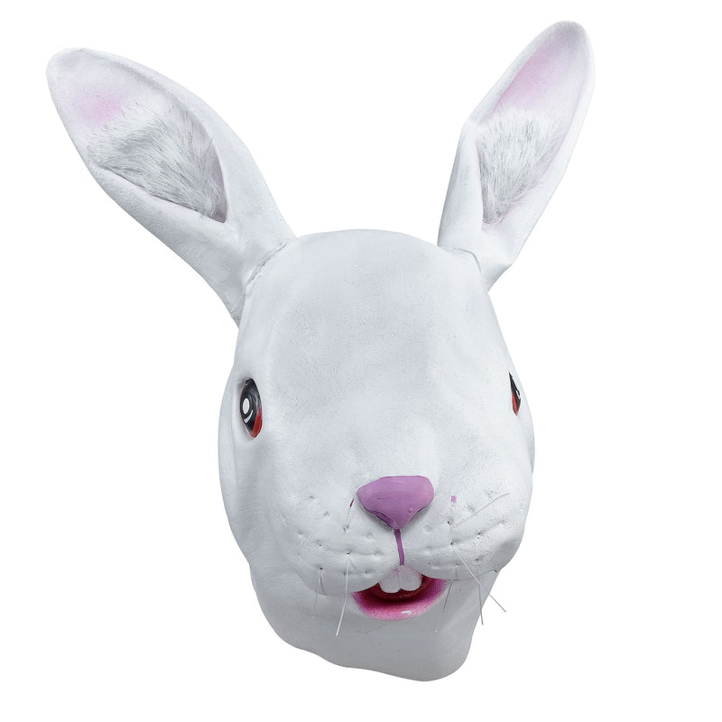 White Color Rabbit Mask White Rabbit Mask Rubber Overhead β Mad Distribution Costumes Australia