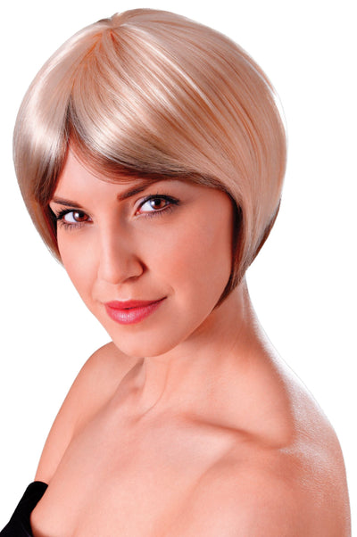 Womens Blended Bob Blonde Brown Wigs Female Halloween Costume_1