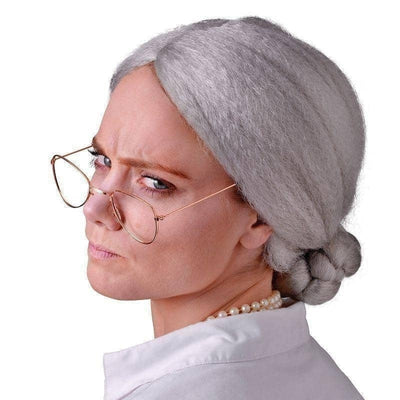 Womens Charlies Aunt Granny Wig Grey Wigs Female Halloween Costume_1