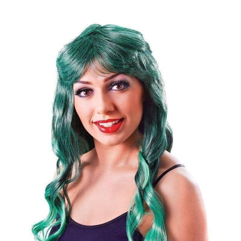 Womens Cheryl Wig Green Black Wigs Female Halloween Costume_1