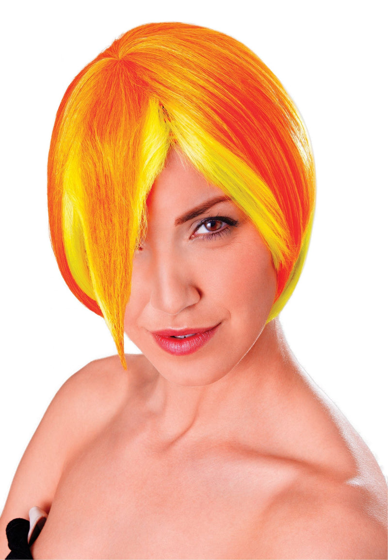 Womens Cosplay Manga Yellow with Orange Wigs Female Halloween Costume_1