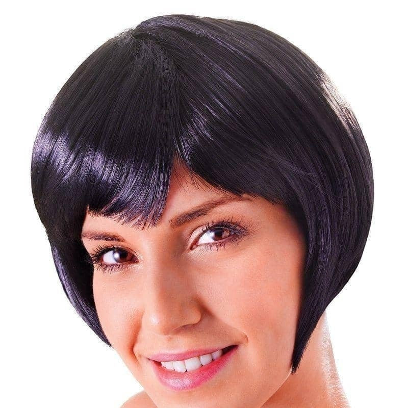 Womens Flirty Flick Black Wigs Female Halloween Costume_1