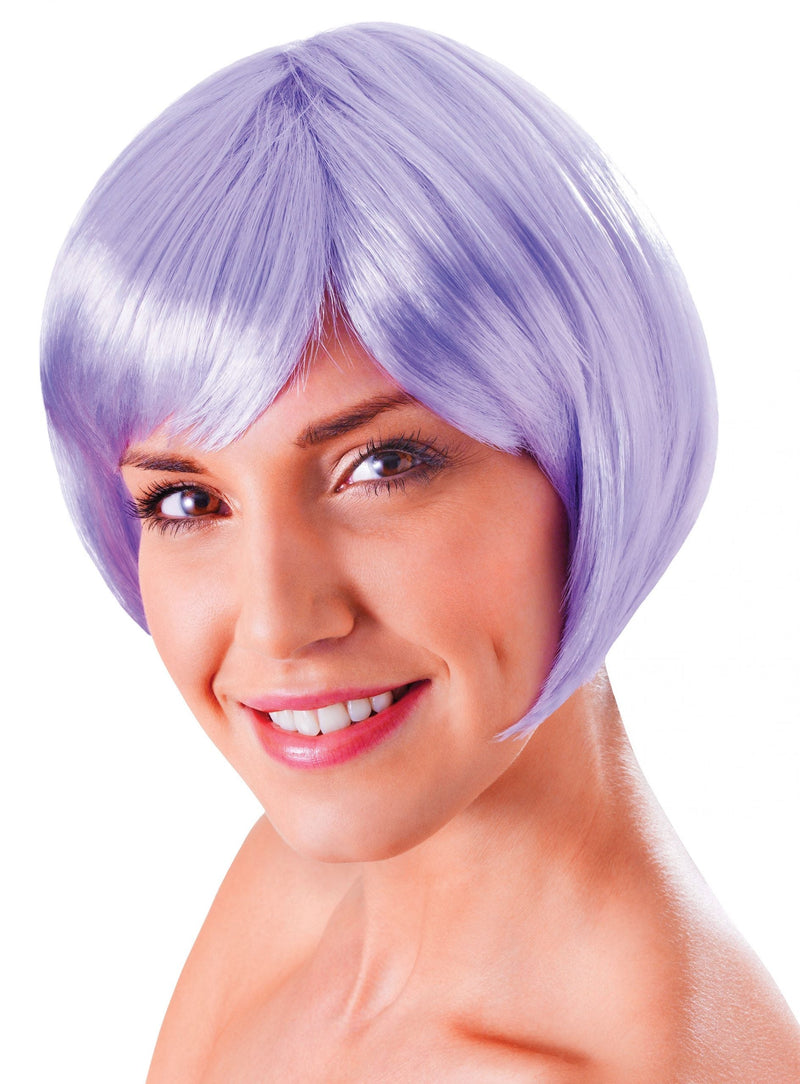 Womens Flirty Flick Lilac Wigs Female Halloween Costume_1