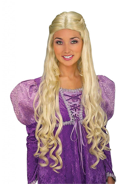 Womens Guinevere Blonde Wigs Female Halloween Costume_1