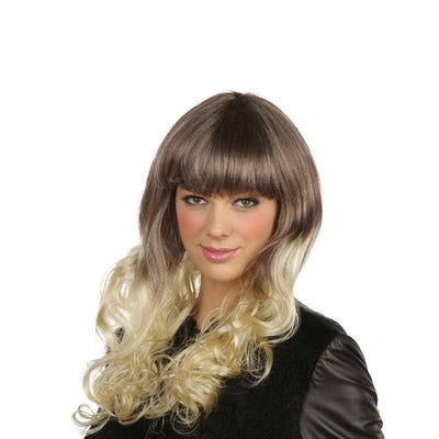 Womens Pop Girl Blonde Brown Wigs Female Halloween Costume_1