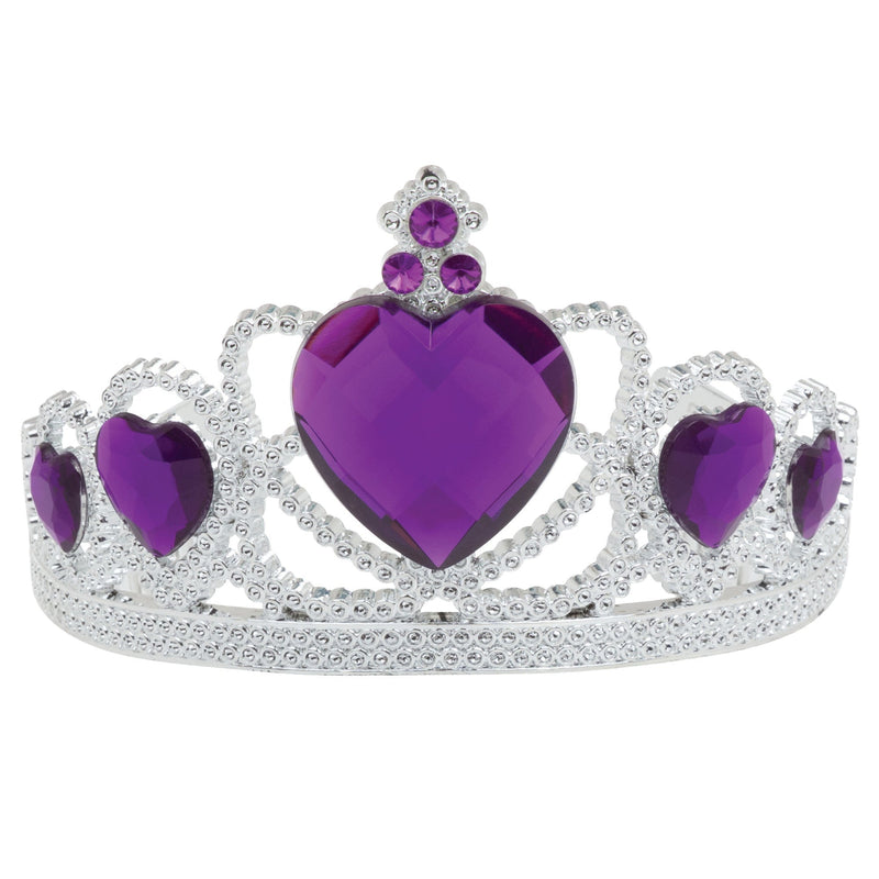 Womens Tiara Silver Plastic + Purple Stone General Accesories Female Halloween Costume_1