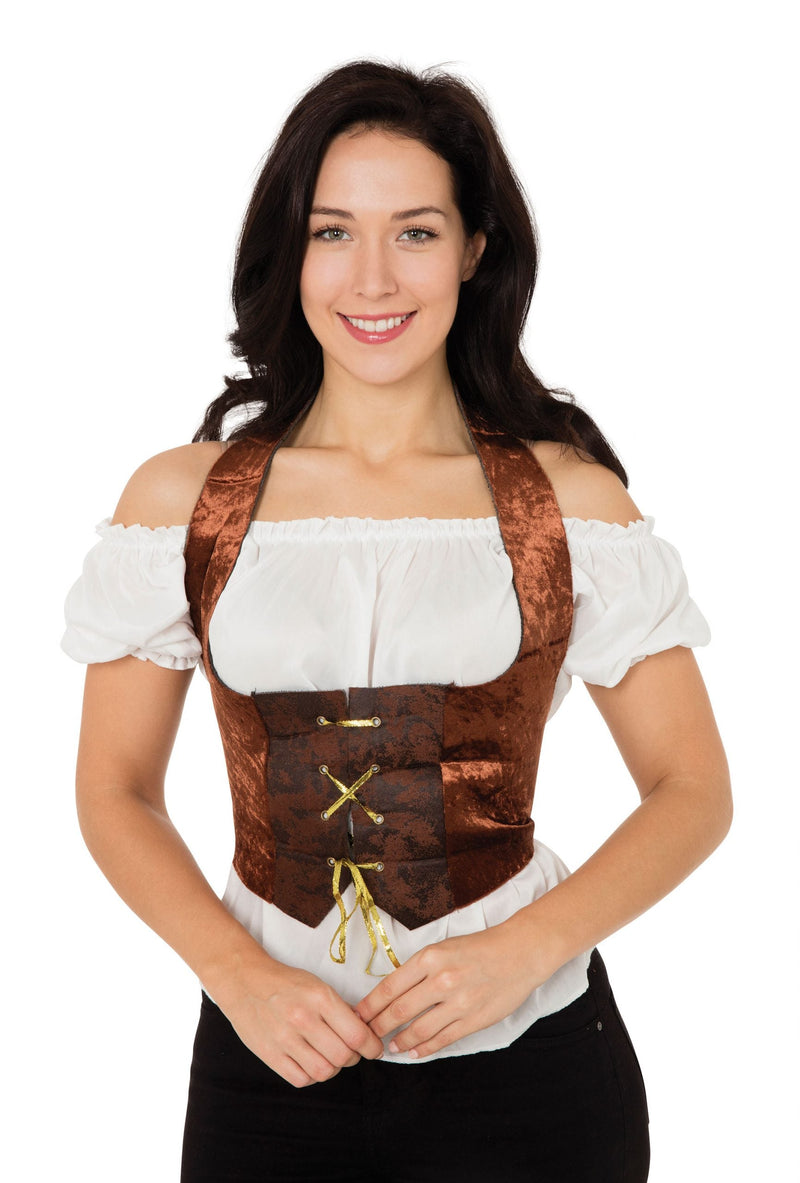 Womens Velvet Corset Brown Adult Costume Female Halloween_1