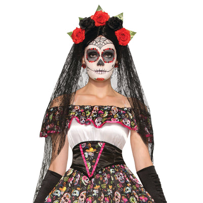 Day Of The Dead Veil Black Costume Accessories Female_1 X74922