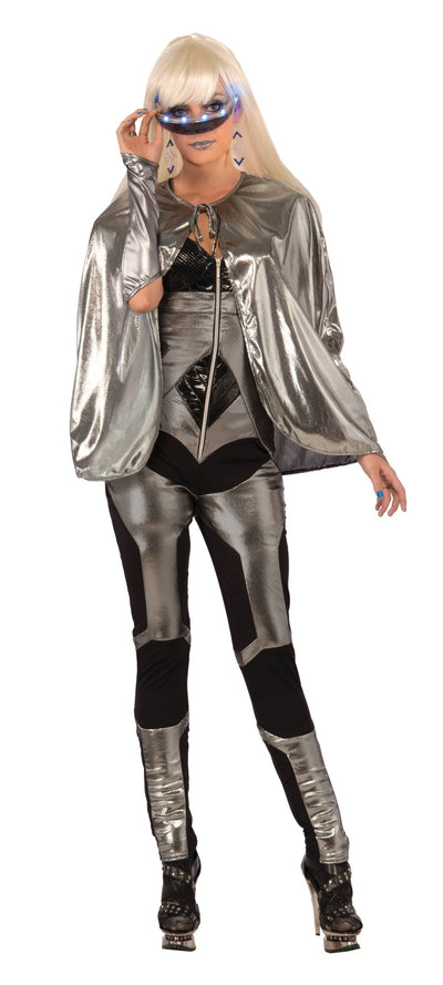 Fantasy Cape Silver Costume Accessories Female_1 X75217