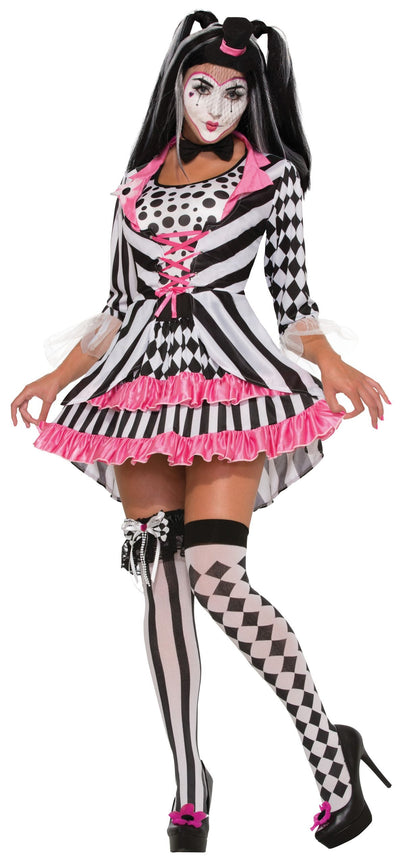 Harlequin Clown Ring Mistress Adult Costume Female Uk Size 10 14_1 X76359