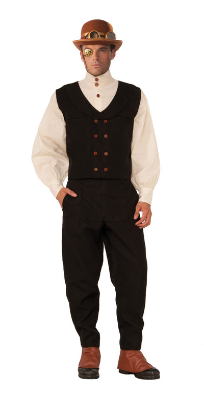Steampunk Vest Black Adult Costume Male Upto Chest 42"_1 X76368