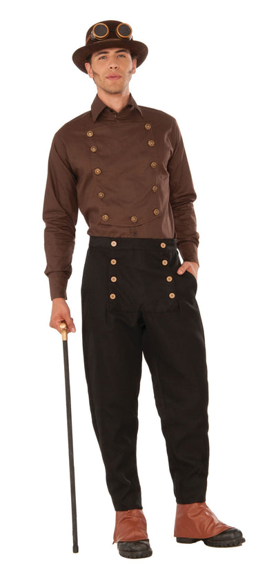 Steampunk Shirt Brown Adult Costume Male Upto Chest 42"_1 X76370