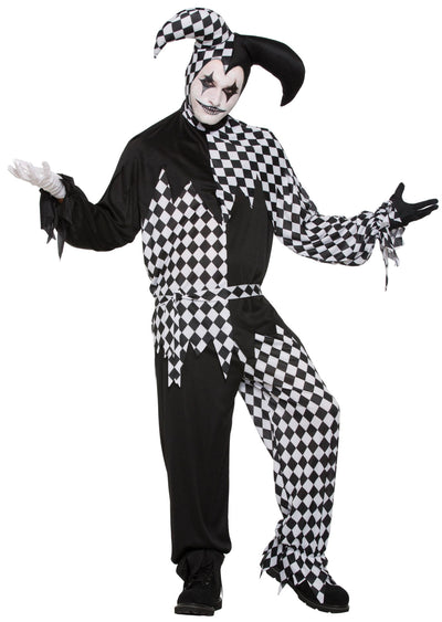Harlequin Clown Dark Jester Adult Costume Male Chest Size 42"_1 X76612