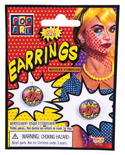 Pop Art " Pow" Earrings Costume Accessories_1 X76702