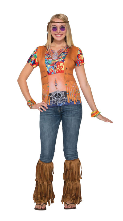 3d Tee Shirt Hippie Gal Adult Costume Female Uk Size 10 14_1 X77157